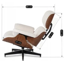 Štýlové kreslo PALERMO s podnožkou, biela