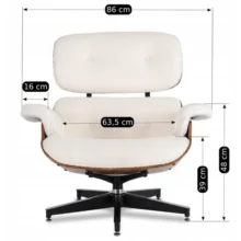 Štýlové kreslo PALERMO s podnožkou, biela