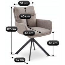 Otočná jedálenská stolička PAUL, svetlohnedá