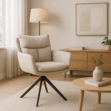 Otočná jedálenská stolička PAUL, béžová