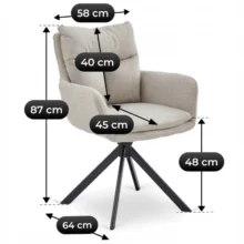 Otočná jedálenská stolička PAUL, béžová