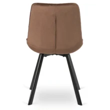 Jedálenská stolička RICK so zamatovým poťahom, hnedá