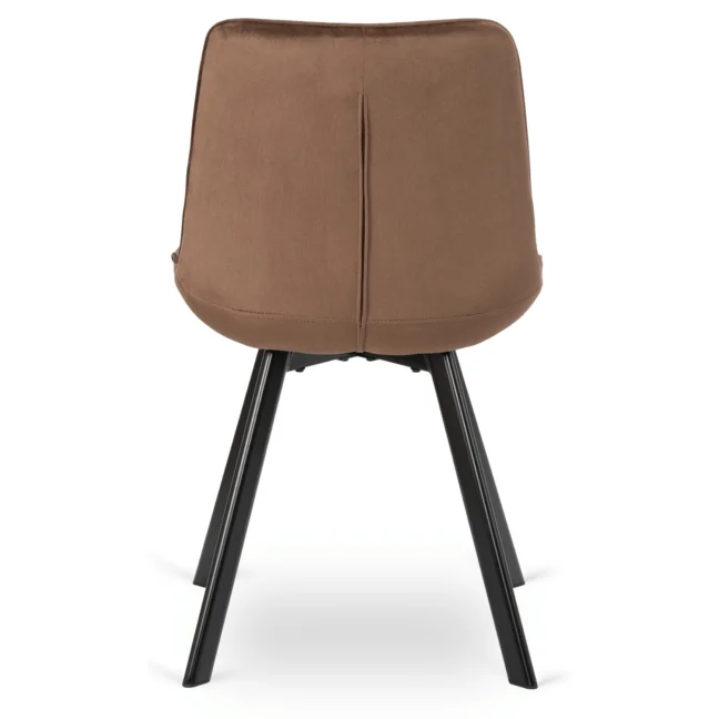 Jedálenská stolička RICK so zamatovým poťahom, hnedá