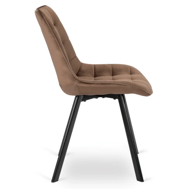 Jedálenská stolička RICK so zamatovým poťahom, hnedá