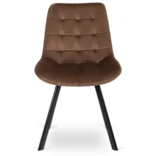 Jedálenská stolička RICK so zamatovým poťahom, hnedá
