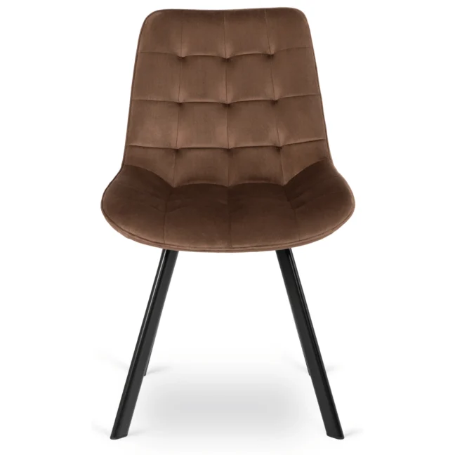 Jedálenská stolička RICK so zamatovým poťahom, hnedá