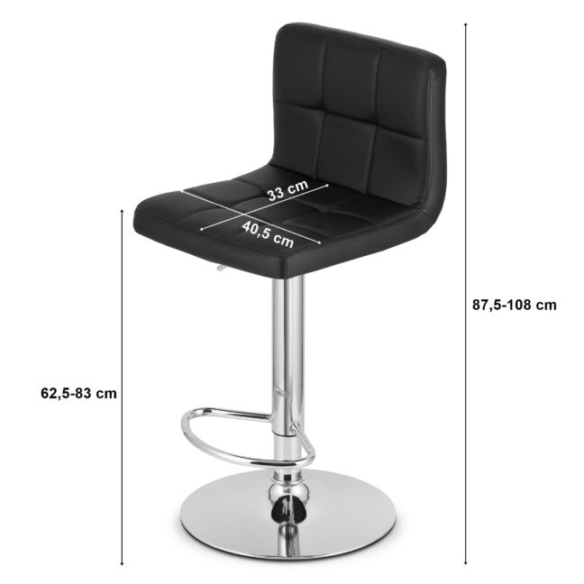 Barová stolička PROT ekokoža – čierna/čierna