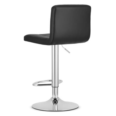 Barová stolička PROT ekokoža – čierna/strieborná