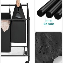 Kolieskový vozík na bielizeň – čierny