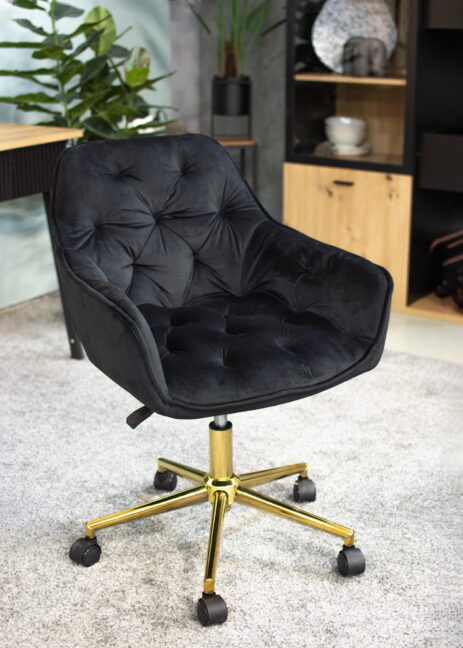 LARGO kancelárska otočná stolička – čierna/zlatá