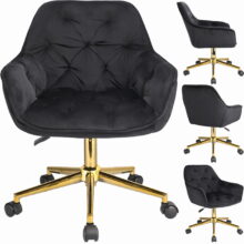 LARGO kancelárska otočná stolička – čierna/zlatá