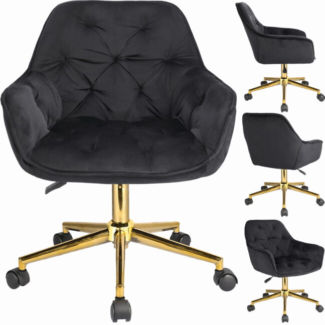 LARGO kancelárska otočná stolička – čierna/zlatá