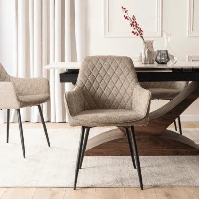 BRESSO jedálenská stolička, tkanina/béžová