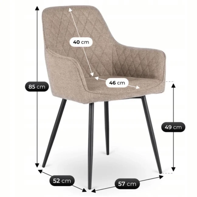 BRESSO jedálenská stolička, tkanina/béžová