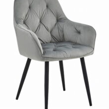 Jedálenská stolička JORK, svetlosivá zamatová