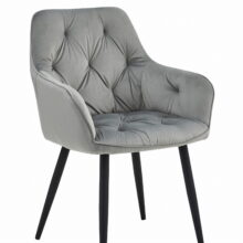 Jedálenská stolička JORK, svetlosivá zamatová