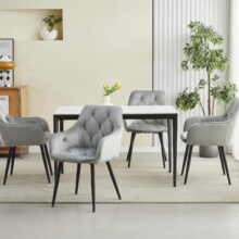 Jedálenská stolička JORK, svetlosivá zamatová