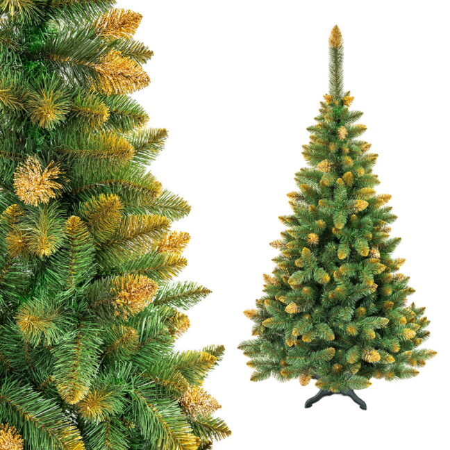 Premium Vianočný stromček umelý  so zlatistým nástrekom – 180cm