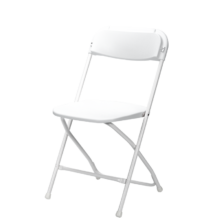 Skladacia cateringová stolička Poly 7, biela / biela konštrukcia