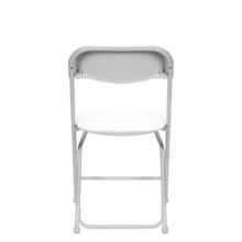 Skladacia cateringová stolička Poly 7, biela / biela konštrukcia