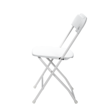 Skladacia cateringová stolička Poly 7, biela / biela konštrukcia