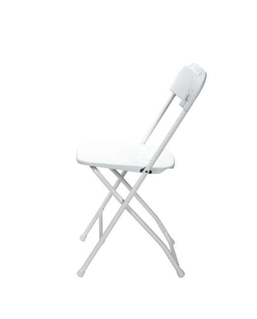 Skladacia cateringová stolička Poly 7, biela / biela konštrukcia