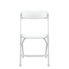 Skladacia cateringová stolička Poly 7, biela / biela konštrukcia