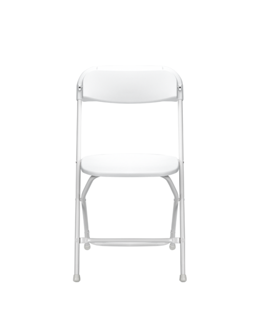 Skladacia cateringová stolička Poly 7, biela / biela konštrukcia