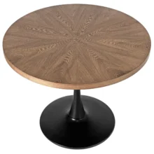 Okrúhly jedálenský stôl LINO 100 cm – orech / čierna