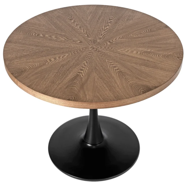 Okrúhly jedálenský stôl LINO 100 cm – orech / čierna