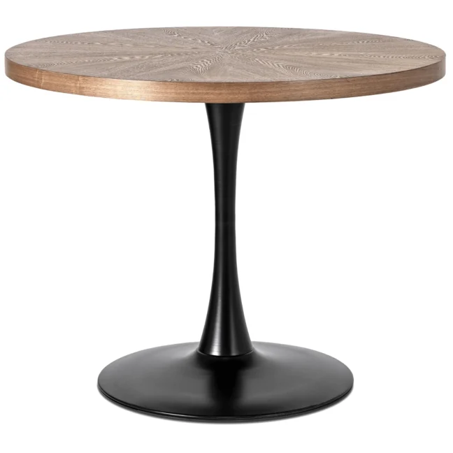 Okrúhly jedálenský stôl LINO 100 cm – orech / čierna