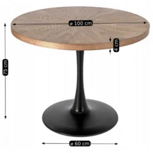 Okrúhly jedálenský stôl LINO 100 cm – orech / čierna