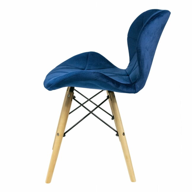 Jedálenská stolička LAGO zamat – modrá