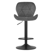 Barová stolička WEST so zamatovým čalúnením, sivá/čierna