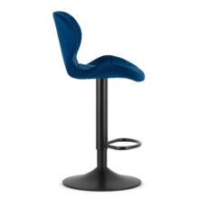 Barová stolička WEST so zamatovým čalúnením, modrá/čierna