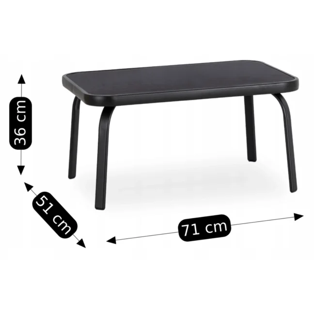 Záhradný nábytkový set MINNESOTA, čierna