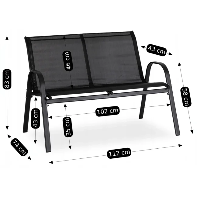 Záhradný nábytkový set MINNESOTA, čierna