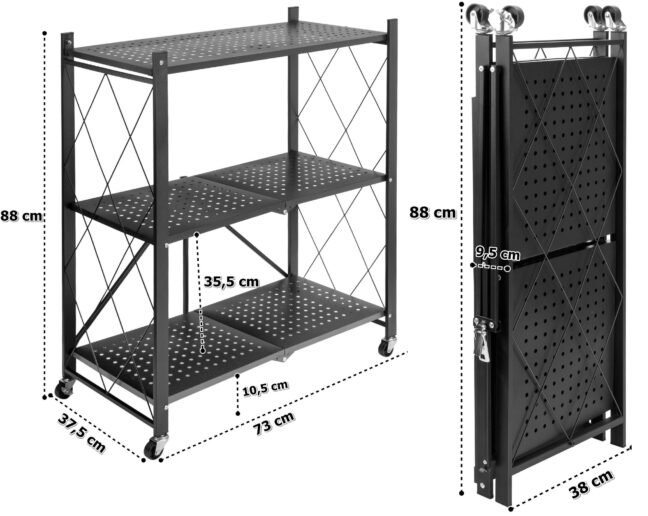 Skladací regál na kolieskach GESTEL