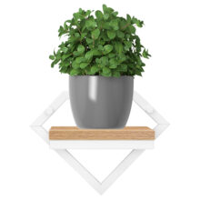 DORON kovová nástenná kvetinová polica, biely/craft