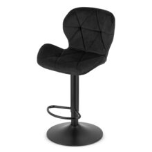 Barová stolička WEST so zamatovým čalúnením, čierna/čierna