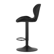 Barová stolička WEST so zamatovým čalúnením, čierna/čierna
