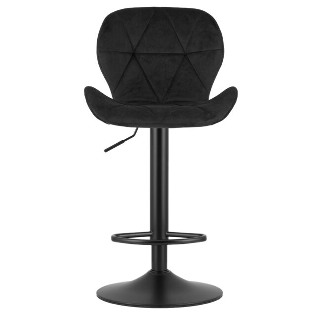 Barová stolička WEST so zamatovým čalúnením, čierna/čierna