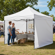 Vodeodolný záhradný pavilón, biely 3×3 m