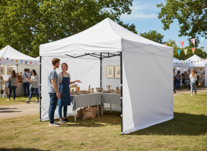 Vodeodolný záhradný pavilón, biely 3×3 m