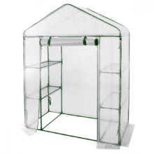 Záhradný fóliovník s policami, 140x140x200 cm