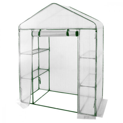 Záhradný fóliovník s policami, 140x140x200 cm