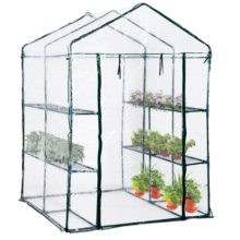 Záhradný fóliovník s policami, 140x140x200 cm