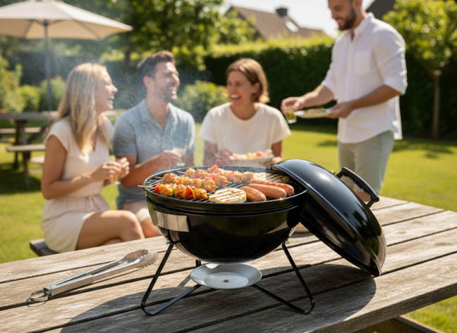 Guľatý gril na drevené uhlie