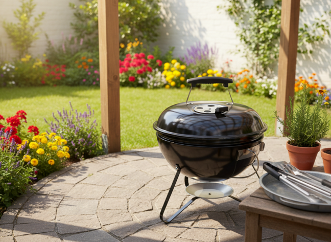 Guľatý gril na drevené uhlie