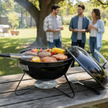 Guľatý gril na drevené uhlie